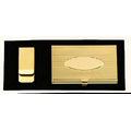 Gold Card Case and Money Clip Gift Set